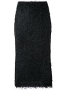 Jil Sander Shaggy Skirt, Women's, Size: 36, Black, Polyamide