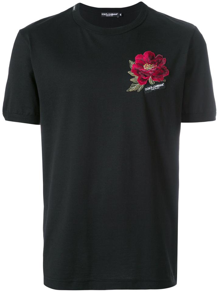 Dolce & Gabbana Rose Motif T-shirt - Black