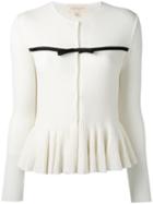 Giambattista Valli Zipped Peplum Jumper, Women's, Size: 40, White, Cotton/polyamide/silk