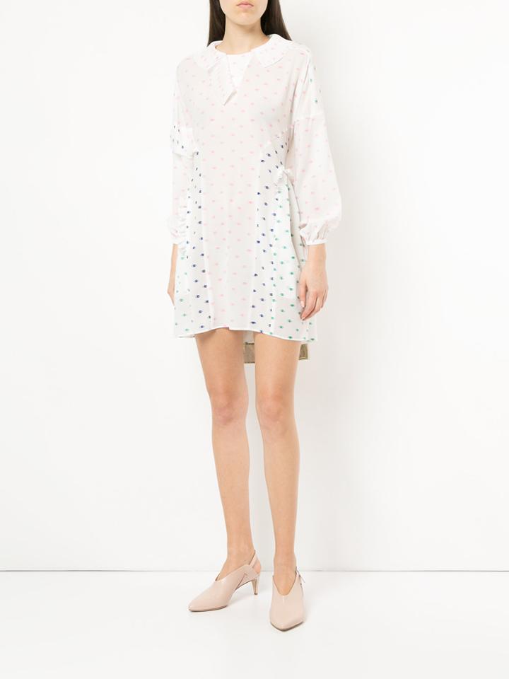 Jenny Fax Eye Print Shirt Dress - White