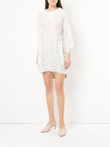 Jenny Fax Eye Print Shirt Dress - White