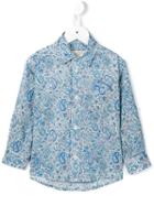 Cashmirino Floral Print Shirt, Boy's, Size: 6 Yrs, Blue
