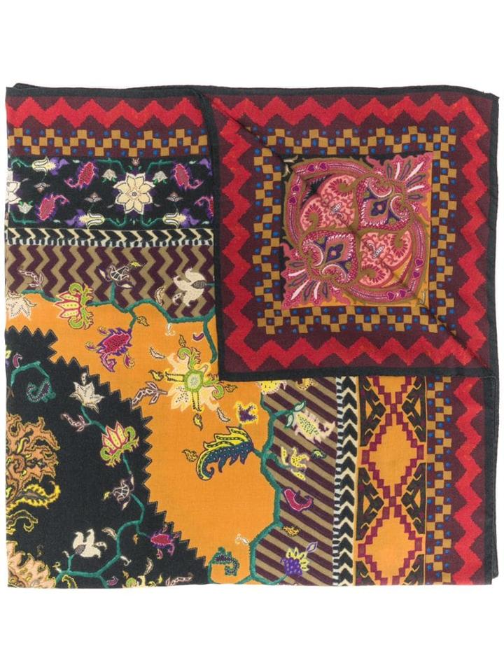 Etro Geometric-print Scarf - Black