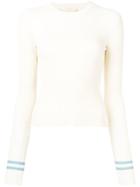 Ssheena Ribbed Slim-fit Pullover - White