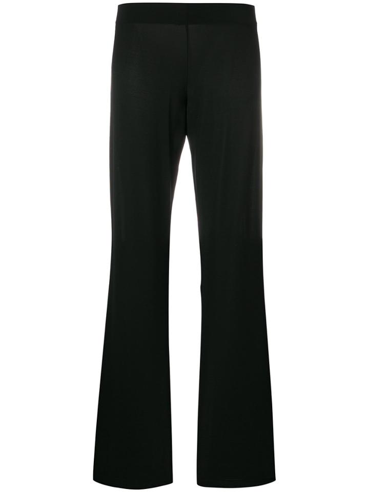 Le Tricot Perugia Sheer Wide Leg Trousers - Black