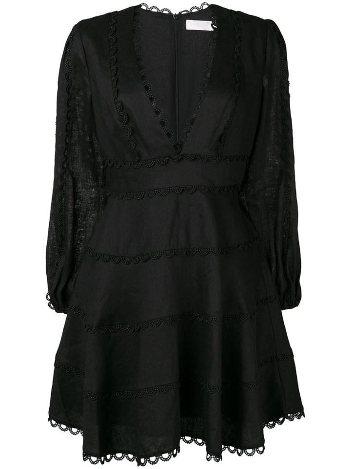 Zimmermann Heathers Flounce Mini Dress - Black