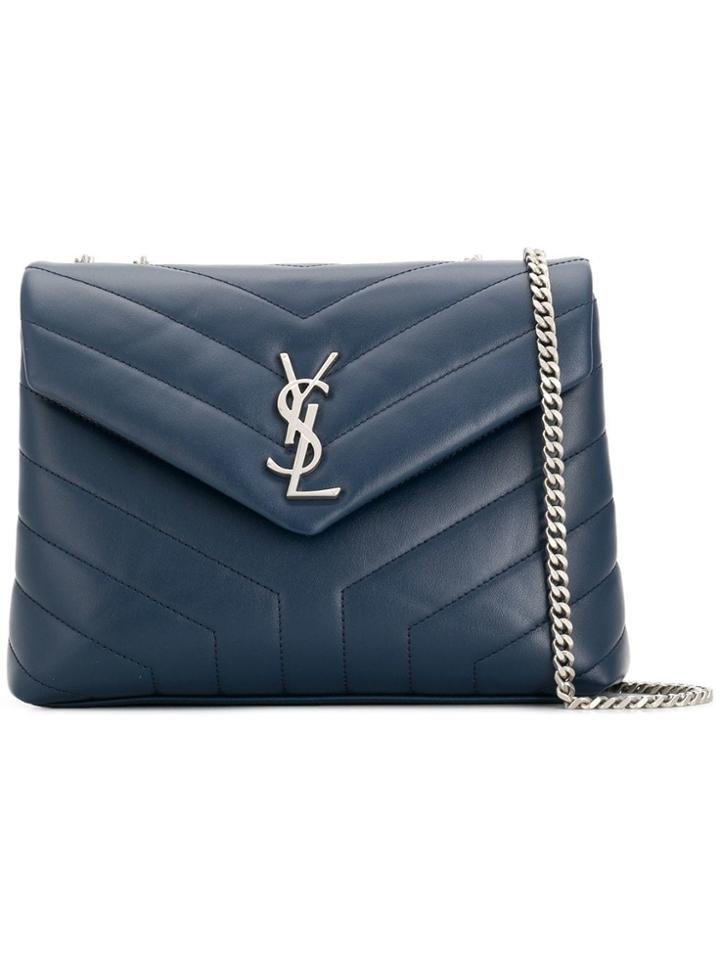 Saint Laurent Loulou Matelassé Shoulder Bag - Blue