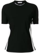 Paco Rabanne - Embroidered Neck Bicolour T-shirt - Women - Polyamide/spandex/elastane/viscose - Xs, Black, Polyamide/spandex/elastane/viscose