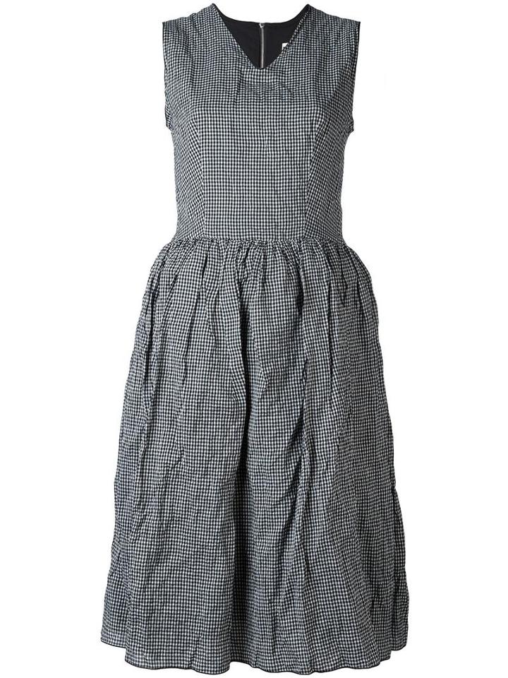Hache Flared Gingham Dress, Women's, Size: 42, Black, Cotton/metal