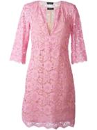 Twin-set Three-quarters Sleeve Lace Dress, Women's, Size: S, Pink/purple, Viscose/cotton/polyamide/polyester