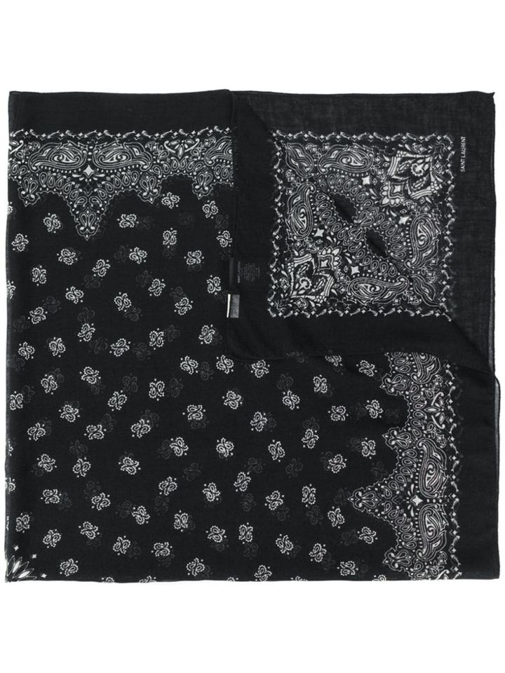 Saint Laurent Paisley Scarf - Black