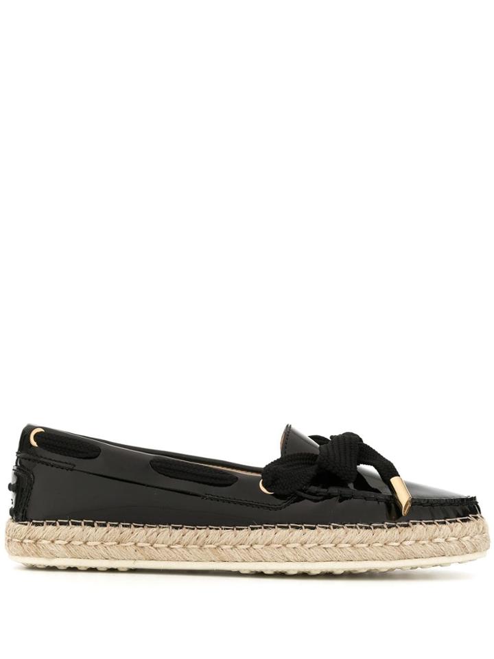 Tod's Gommino Woven-tie Espadrilles - Black