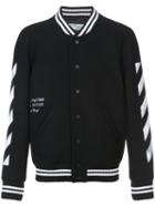 Off-white - Diagonals Varsity Jacket - Men - Cotton/polyester/virgin Wool/polyimide - S, Black, Cotton/polyester/virgin Wool/polyimide