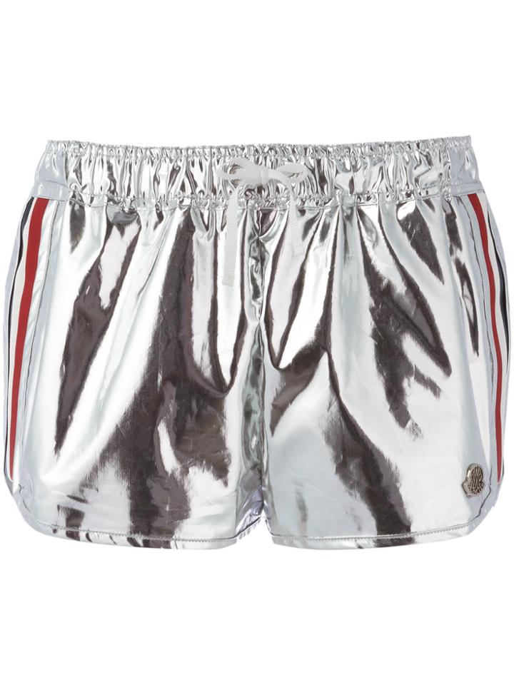 Moncler Gamme Rouge Side Striped Shorts - Metallic