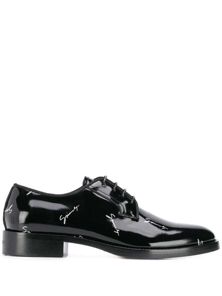 Givenchy Logo Print Derby Shoes - Black
