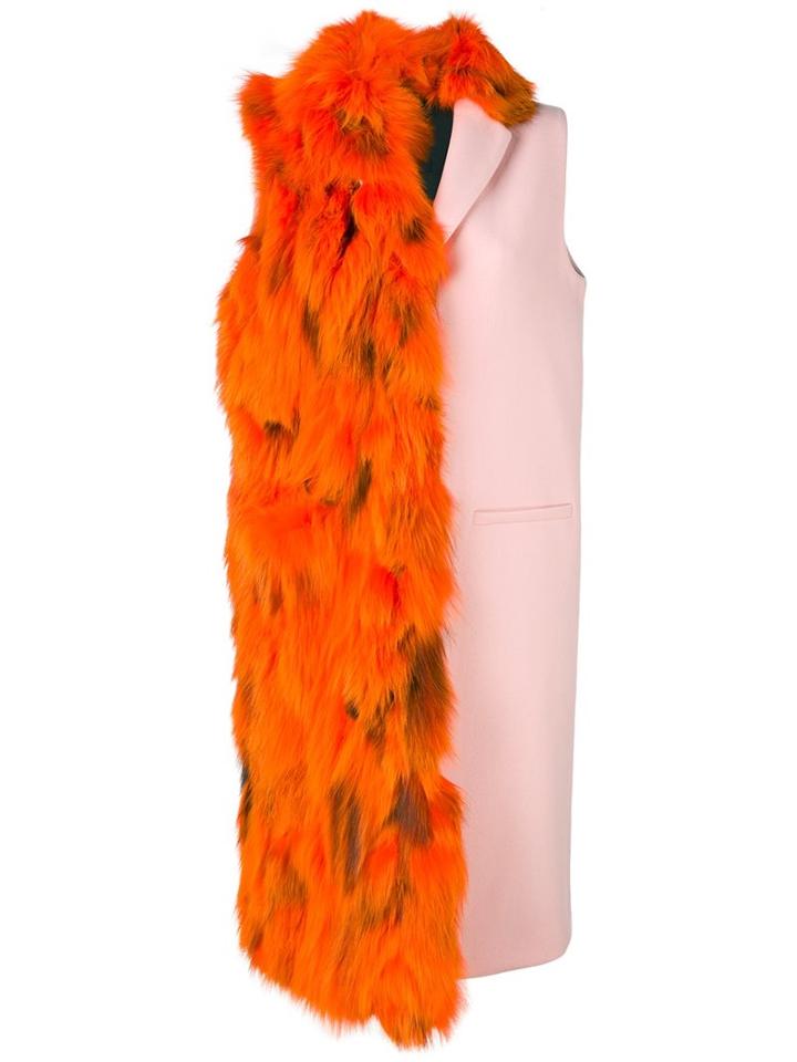 Msgm Faux Fur Detail Coat