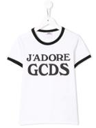 Gcds Kids Teen J'adore Print T-shirt - White