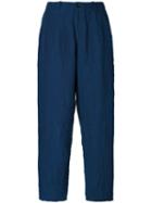Blue Blue Japan - Denim Cropped Trousers - Women - Linen/flax - M, Linen/flax