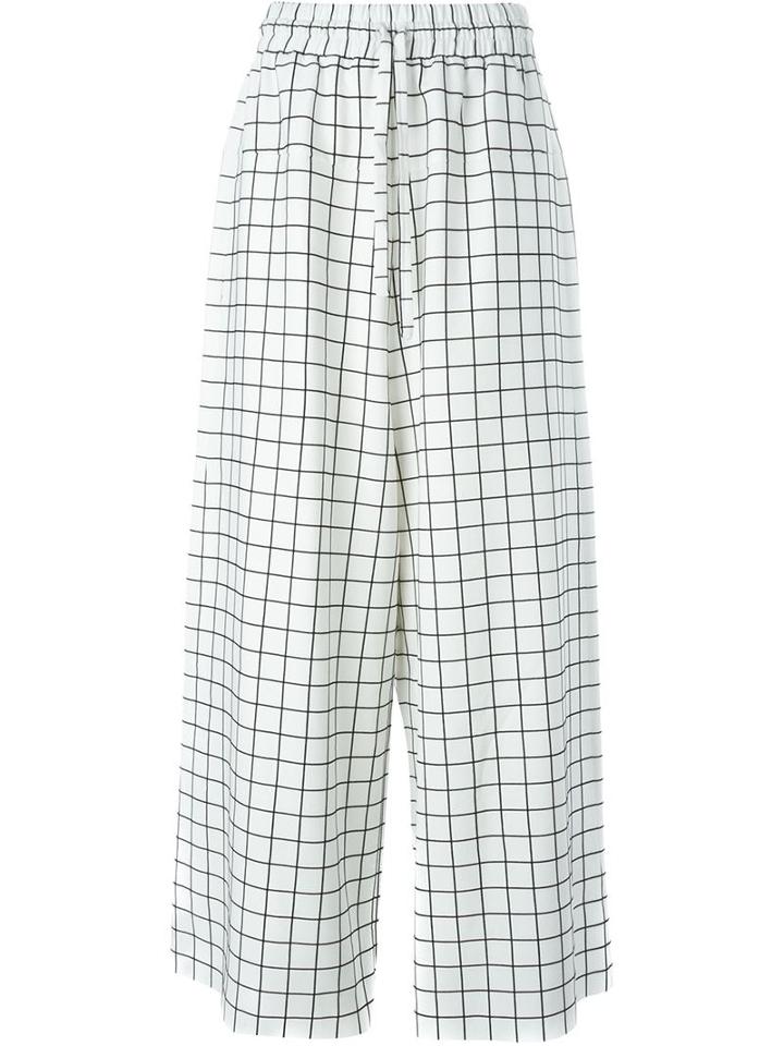 Off-white Grid Print Palazzo Pants