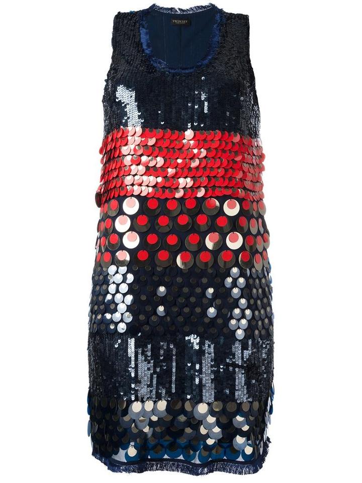 Twin-set Sequin Embellished Dress, Women's, Size: 44, Blue, Polyester