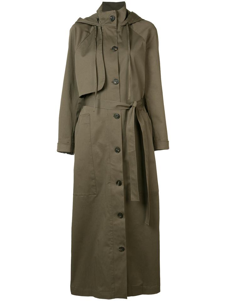 Josh Goot Utility Coat, Women's, Size: Small, Green, Cotton/spandex/elastane