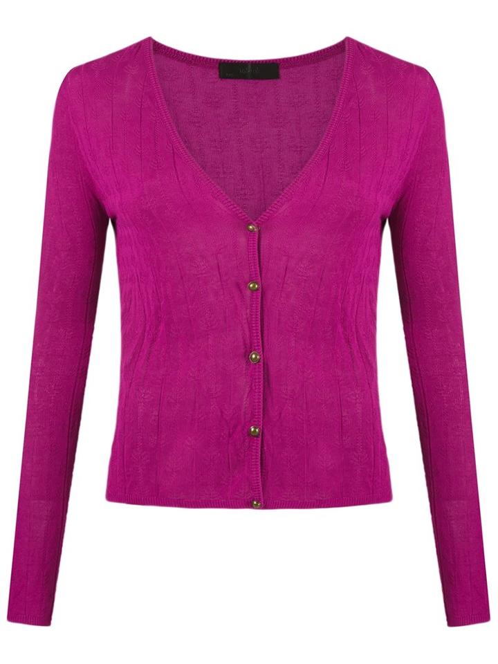 Talie Nk Knit Cardigan, Women's, Size: P, Pink/purple, Viscose