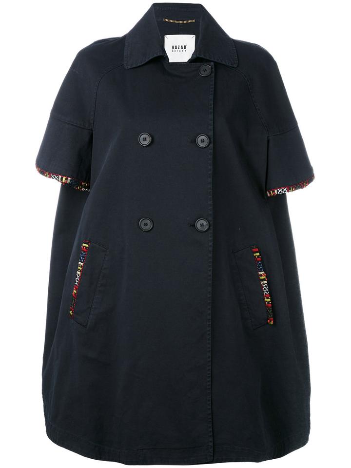 Bazar Deluxe - Button Up Oversized Jacket - Women - Cotton/elastodiene - 40, Blue, Cotton/elastodiene