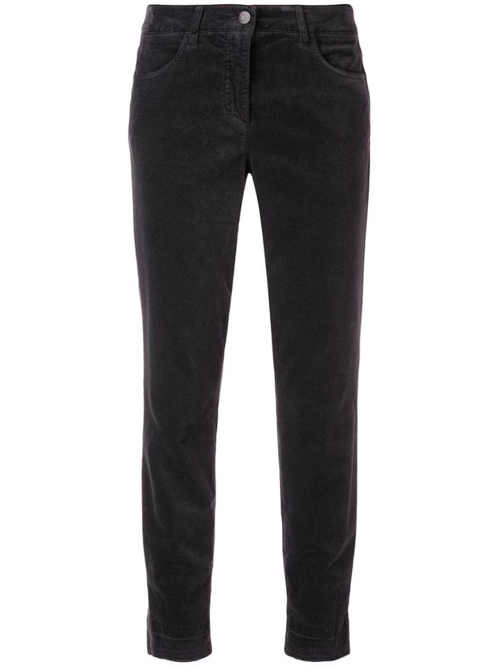 Luisa Cerano Velvet Slim-fit Trousers - Grey