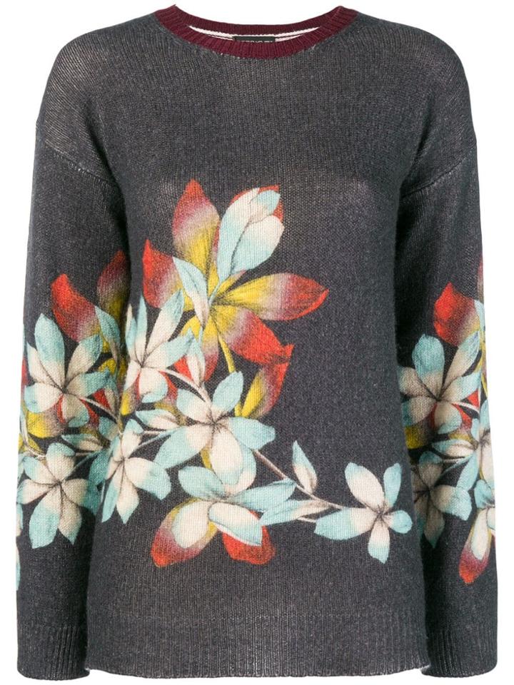 Etro Floral Print Jumper - Grey