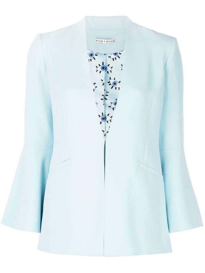 Alice+olivia Fitted Collarless Jacket - Blue