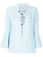 Alice+olivia Fitted Collarless Jacket - Blue