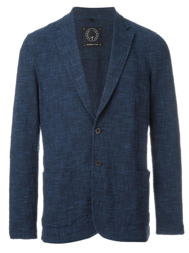 Tonello Two Button Blazer, Men's, Size: Xl, Blue, Cotton/polyamide/spandex/elastane