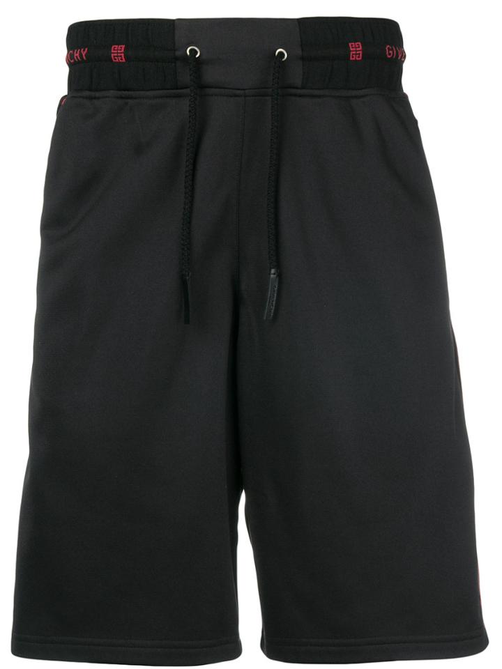 Givenchy Logo Waistband Track Shorts - Black