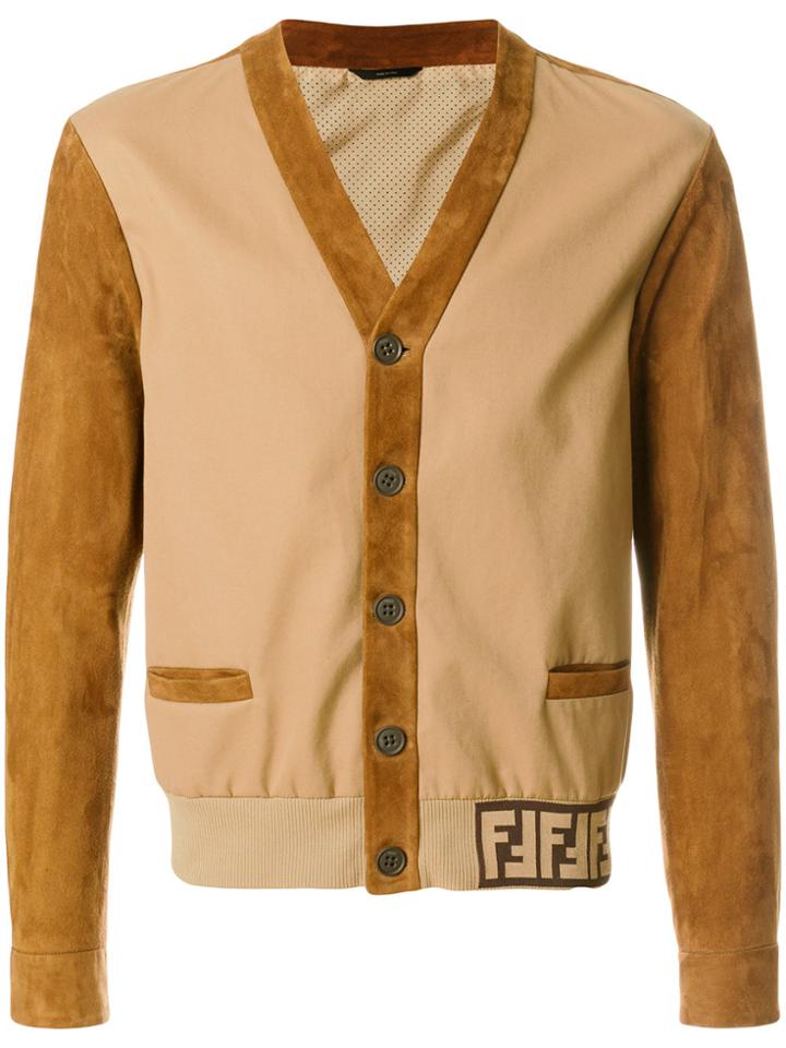Fendi Mixed Fabric Jacket - Brown