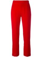 Erika Cavallini - Cropped Trousers - Women - Silk/acetate - 44, Red, Silk/acetate