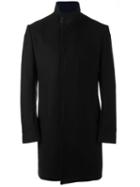 Kenzo Funnel Neck Coat, Men's, Size: 54, Black, Cotton/polyamide/viscose/wool