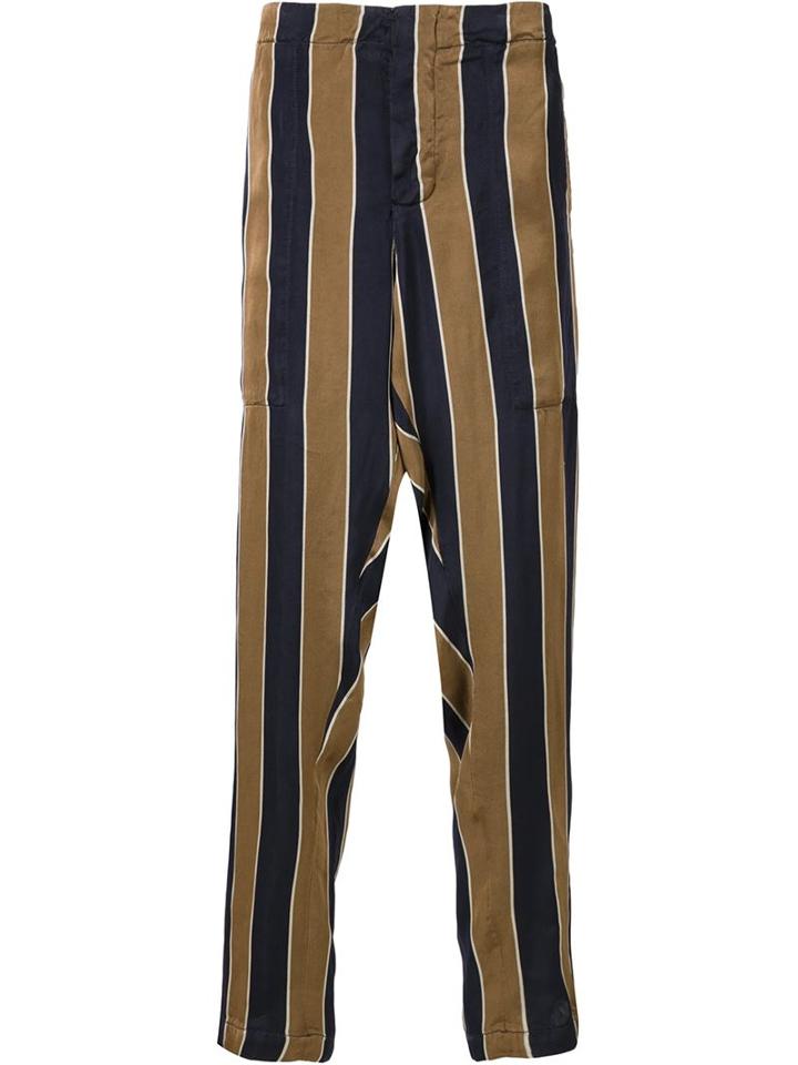 Uma Wang Striped Drop-crotch Trousers