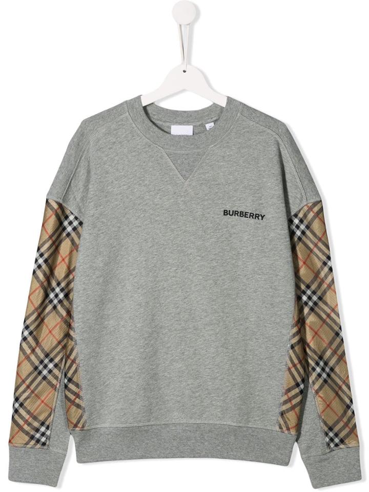 Burberry Kids Printed Logo Sweatshirt - Grey