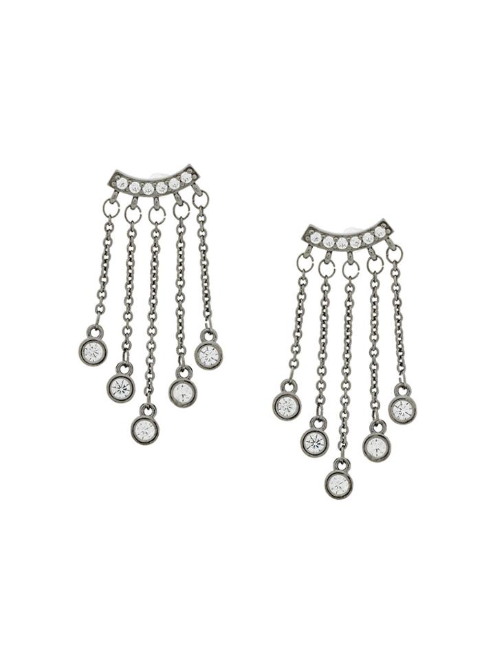 Federica Tosi Crystal Embellished Earrings - Metallic