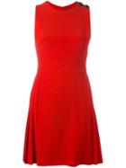 Alexander Mcqueen Pleated Mini Dress, Women's, Size: 40, Red, Acetate/viscose/silk