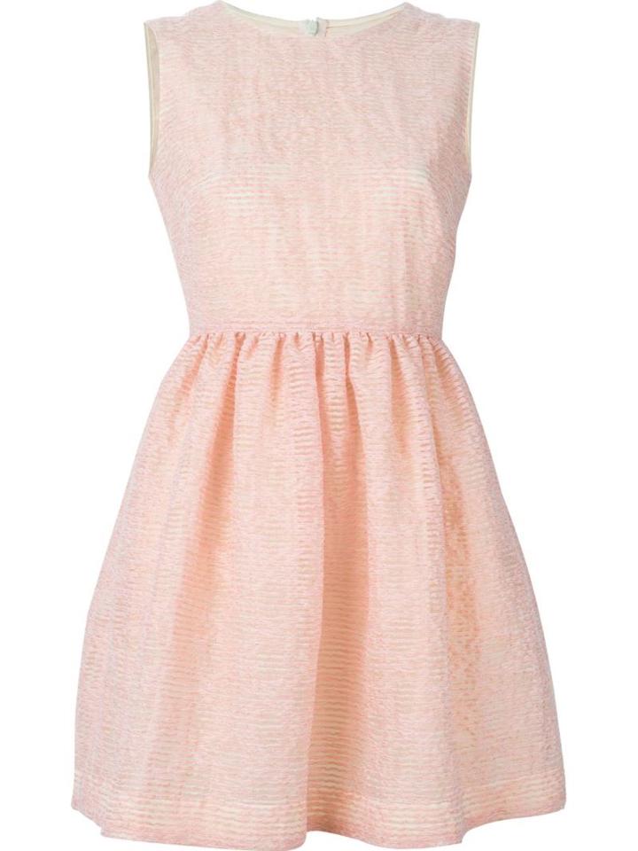 Red Valentino Stripe Mini Dress, Women's, Size: 44, Pink/purple, Cotton/acrylic/wool