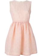 Red Valentino Stripe Mini Dress, Women's, Size: 44, Pink/purple, Cotton/acrylic/wool