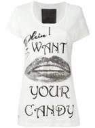 Philipp Plein 'freuchie' T-shirt, Women's, Size: Small, White, Cotton