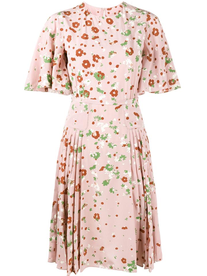 Valentino Floral Print Dress - Pink & Purple