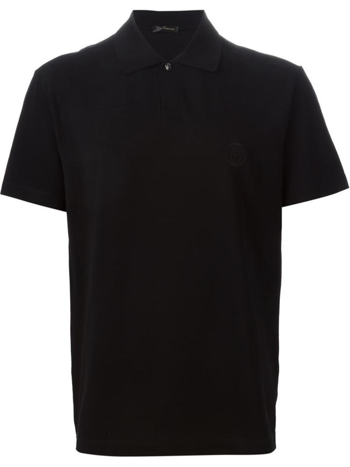 Versace Medusa Polo Shirt, Men's, Size: Small, Black, Cotton