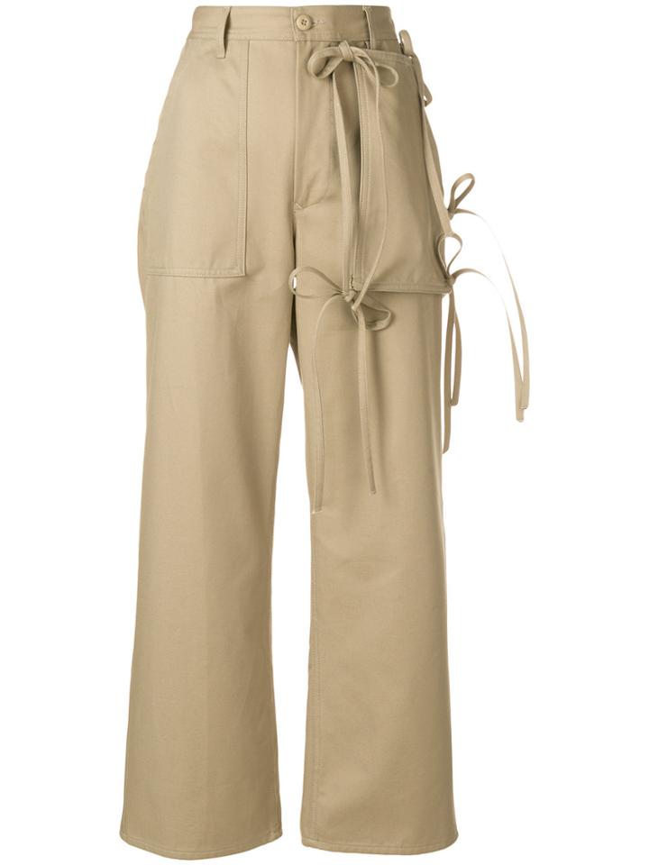 Mm6 Maison Margiela Tied Cargo Trousers - Nude & Neutrals