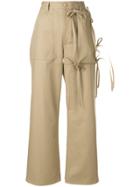 Mm6 Maison Margiela Tied Cargo Trousers - Nude & Neutrals