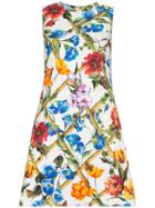 Dolce & Gabbana Floral Printed Cotton Drill Dress - Multicolour