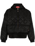 032c Leather Trim Quilted Bomber Jacket - Black