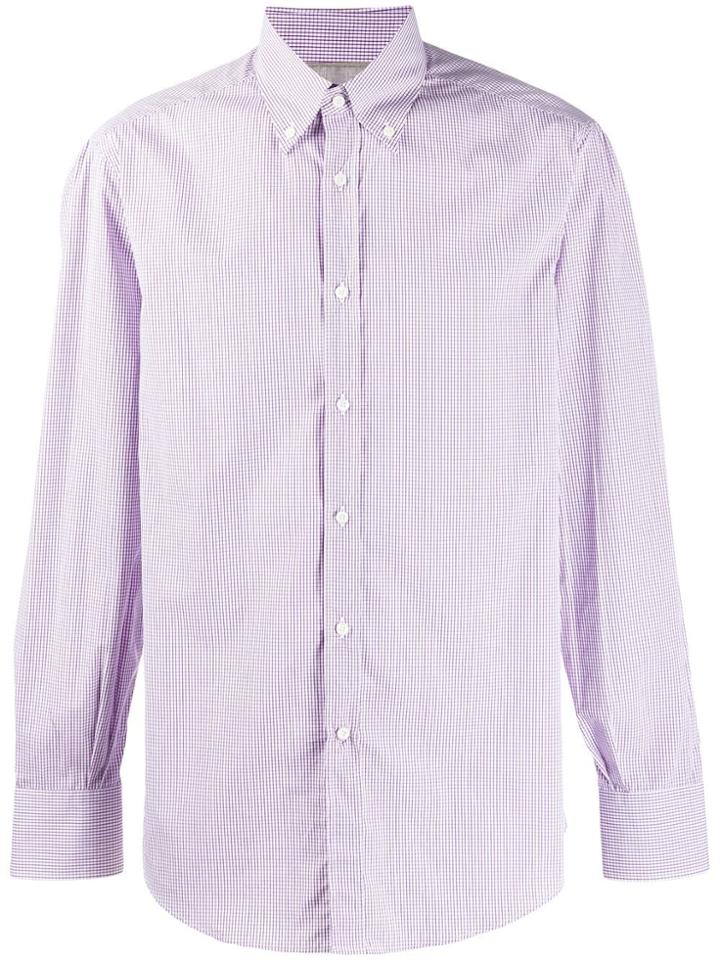 Brunello Cucinelli Plaid Print Shirt - Purple